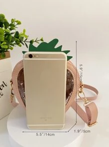 Túi đeo chéo hình dâu tây cho bé gái - Hồng - Xem 2