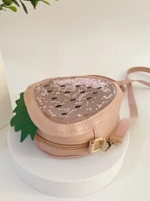 Túi đeo chéo hình dâu tây cho bé gái - Hồng - Xem 3