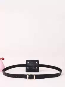 Girls Crocodile Embossed Belt Bag