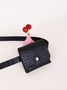 Girls Crocodile Embossed Belt Bag