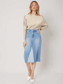 MOTF PREMIUM ASYMMETRICAL NECK REGULAR FIT TOP - Apricot - View 6