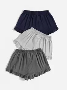 3 件套荷叶边下摆蝴蝶结睡衣短裤假日季节秋季服装 - 彩色 - 查看 2