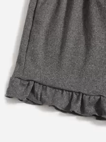 3 件套荷叶边下摆蝴蝶结睡衣短裤假日季节秋季服装 - 彩色 - 查看 3