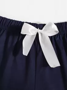 3 件套荷叶边下摆蝴蝶结睡衣短裤假日季节秋季服装 - 彩色 - 查看 5