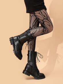 Minimalist Fishnet Tights, E-Girl - Black - View 3