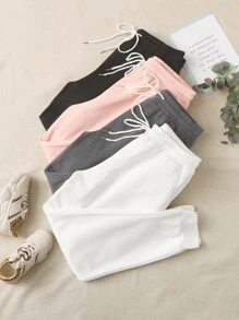 SHEIN EZwear Plus Size Quần thể thao Dây kéo màu trơn - Nhiều màu - Xem 1