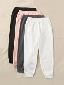 SHEIN EZwear Plus Size Quần thể thao Dây kéo màu trơn - Nhiều màu - Xem 2