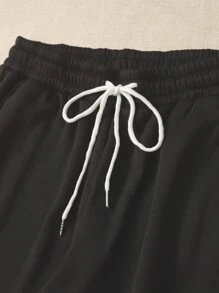 SHEIN EZwear Plus Size Quần thể thao Dây kéo màu trơn - Nhiều màu - Xem 4