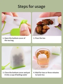 1 pieza infusor de té de silicona multifunción de color aleatorio, bolsa de filtro de té transparente, para cocina - Multicolor - Ver 5