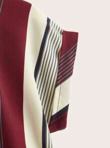 SHEIN Toddler Girls Striped Colorblock Knot Hem Top - Multicolor - View 4