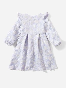 SHEIN Toddler Girls Appliques Ruffle Trim Dress - Multicolor - View 2