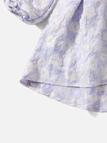 SHEIN Toddler Girls Appliques Ruffle Trim Dress - Multicolor - View 3