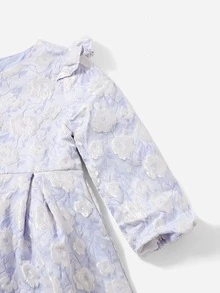 SHEIN Toddler Girls Appliques Ruffle Trim Dress - Multicolor - View 4