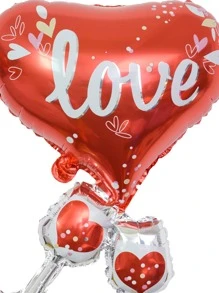 1入組鋁製氣球心形和酒杯形氣球情人節禮物為愛乾杯 - 彩色 - 查看 2