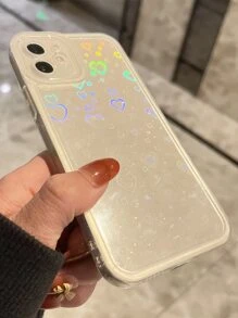 Clear Phone Case With Heart Laser Paper Compatible With IPhone 11,IPhone 13,IPhone 14 Pro Max