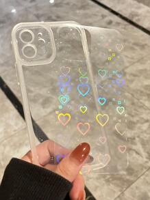 Clear Phone Case With Heart Laser Paper Compatible With IPhone 11,IPhone 13,IPhone 14 Pro Max