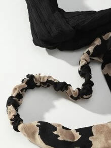 2pcs Graphic Hair Band For Daily Use For Girls Hairstyles Casual Street, Leopard Print Headband Turban Headband Sweatband Fall Winter Hair Accessories For Women For Vacation Outfits Woman Elegant Scarf Women Bandana Soft Headwrap - Black - View 4