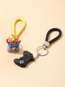 2pcs Cartoon Pendant Keychain - Multicolor - View 2