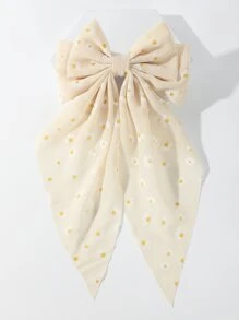 Flower Print Bow Decor Hair Clip Cute - Multicolor - View 4