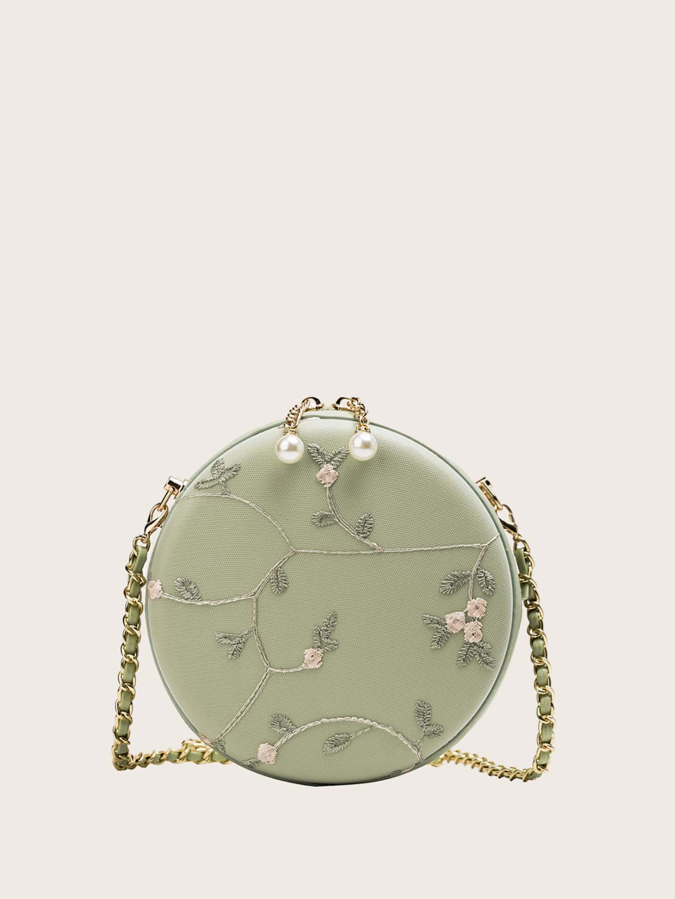 floral embroidered crossbody bag
