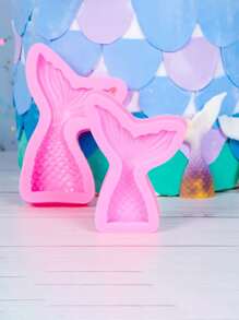 1pc Khuôn silicone hình nàng tiên cá - Hồng - Xem 2
