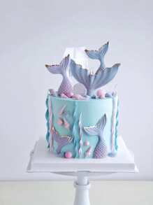 1pc Khuôn silicone hình nàng tiên cá - Hồng - Xem 4