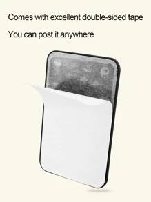 1pc Plain Adhesive Card Holder Bag - Black - View 5