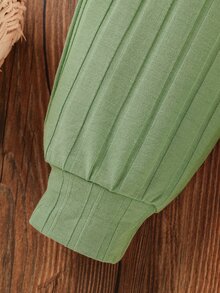 Bộ đồ Em bé Nơ Bướm Xù màu trơn Dễ thương - Màu xanh Bạc hà - Xem 3