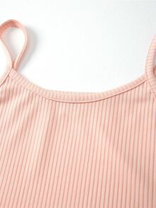 Girls Solid Cami Top & Bow Front Shorts - Coral Pink - View 3