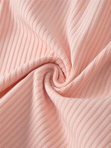 Girls Solid Cami Top & Bow Front Shorts - Coral Pink - View 4