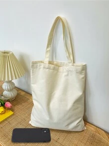 蝴蝶圖案購物袋 - 米色 - 查看 5