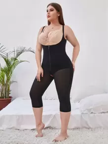 Combi-short gainant à zip devant sous-buste taille plus