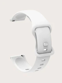 素色適用於Samsung Galaxy Watch 4矽膠錶帶 - 白色 - 查看 3