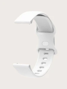 素色適用於Samsung Galaxy Watch 4矽膠錶帶 - 白色 - 查看 4