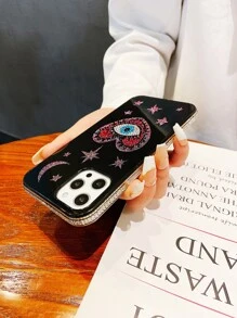 1pc Rhinestone Starry Eye Pattern Phone Case Compatible With Iphone 13 - Multicolor - View 4