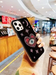 1pc Rhinestone Starry Eye Pattern Phone Case Compatible With Iphone 13 - Multicolor - View 5