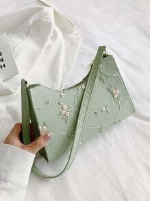 花卉刺繡單肩包