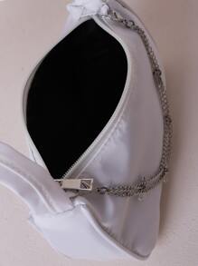 Fashionable Solid Color Shoulder Bag - White - View 3