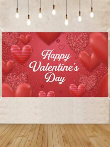 情人節快樂橫幅 情人節裝飾用品和裝飾攝影背景 情人節橫幅 - 彩色 - 查看 2