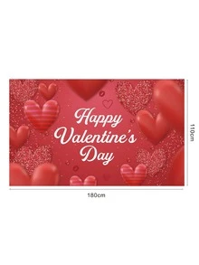 情人節快樂橫幅 情人節裝飾用品和裝飾攝影背景 情人節橫幅 - 彩色 - 查看 3