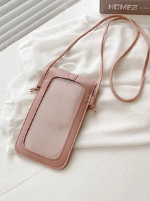 Mini Minimalist Push Lock Phone Bag - Dusty Pink - View 2