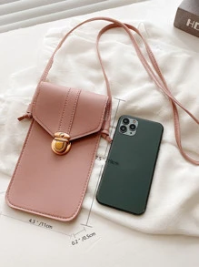 Mini Minimalist Push Lock Phone Bag - Dusty Pink - View 4