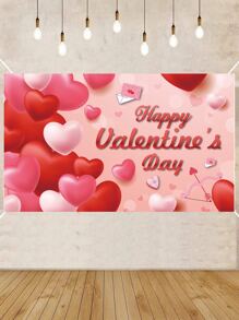 Cartel de fondo del Día de San Valentín 2025, decoraciones de fondo del Día de San Valentín, pancarta del Día de San Valentín, gran pancarta de fondo del Día de San Valentín para suministros y decoración de fiesta del Día de San Valentín