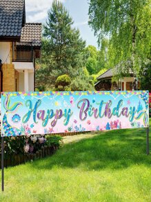 1入組40*180cm美人魚主題派對生日橫幅，背景布，派對裝飾，生日派對裝飾 - 彩色 - 查看 1