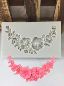 1入組玫瑰花環形矽膠模,用於製作翻糖蛋糕 - 淺灰色 - 查看 4