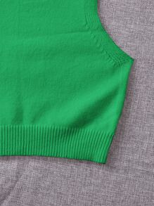 Breezaya Áo len chui đầu màu trơn đơn giản, thoải mái khi đi làm hàng ngày dành cho nữ - màu xanh lá - Xem 5
