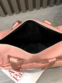 大容量拼布旅行袋,行李袋,隨身袋,手提袋,運動健身袋,適用於工作、學校用品,返校用品,學生手提袋,週末旅遊手提袋,度假手提袋,商務旅行手提袋,男女通用的旅遊袋 - 粉色 - 查看 8