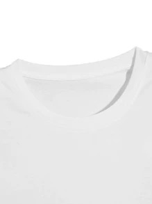 Manfinity 男士標語和鳳梨印花T恤 - 白色 - 查看 4