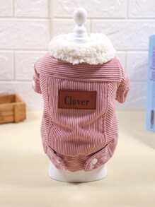 Abrigo para mascota con parche de letra - Rosa - Ver 2