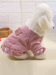 Abrigo para mascota con parche de letra - Rosa - Ver 3